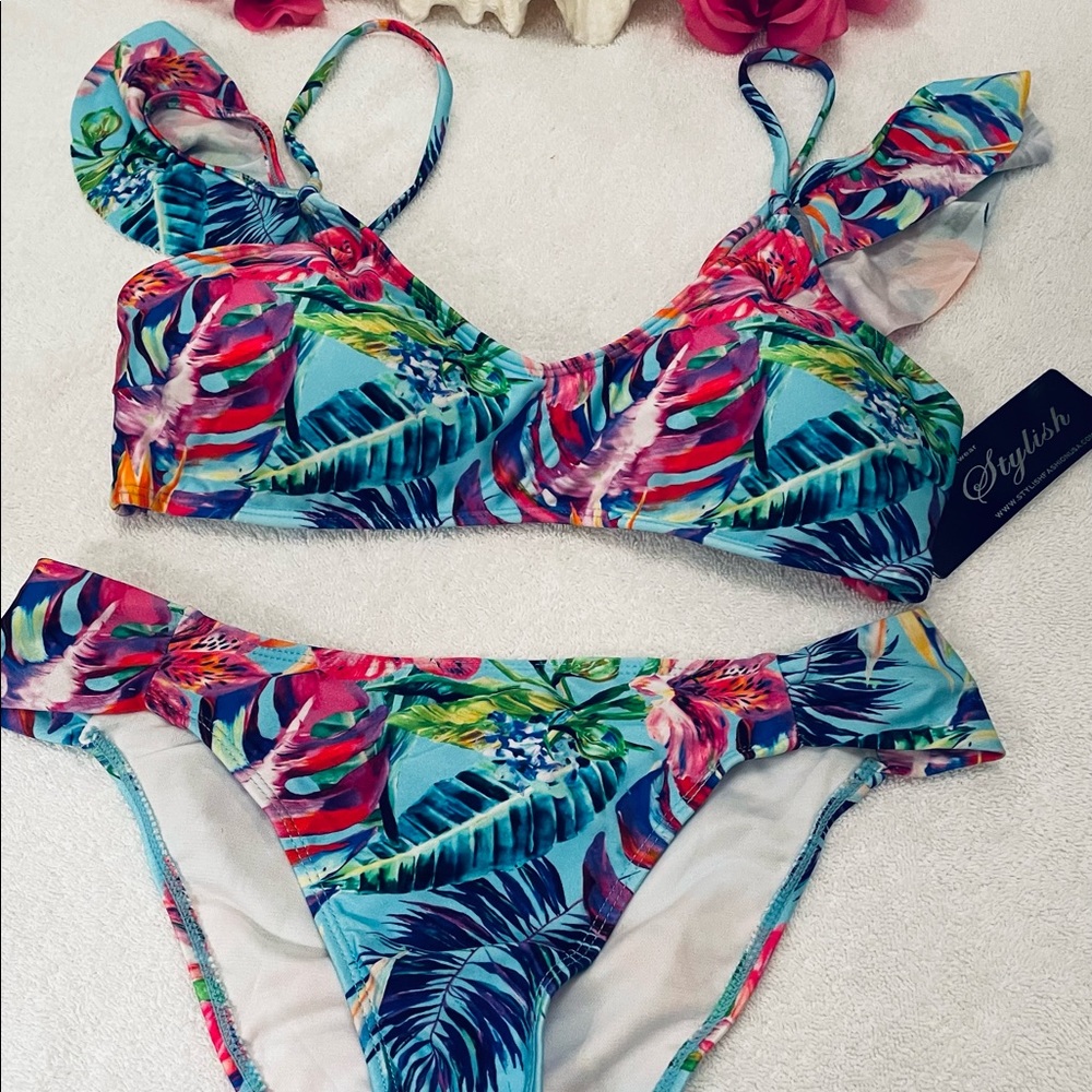 Stylish Womens Floral Bikini Swim Suit - Sz Large